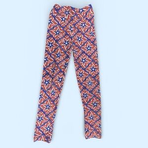 LuLaRoe Kids Leggings with Red and Blue Star Pattern